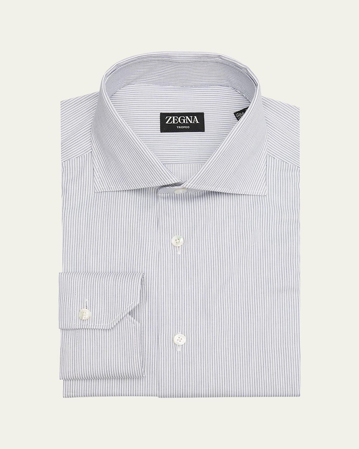 Mens Trofeo Cotton Twin Stripe Dress Shirt Product Image