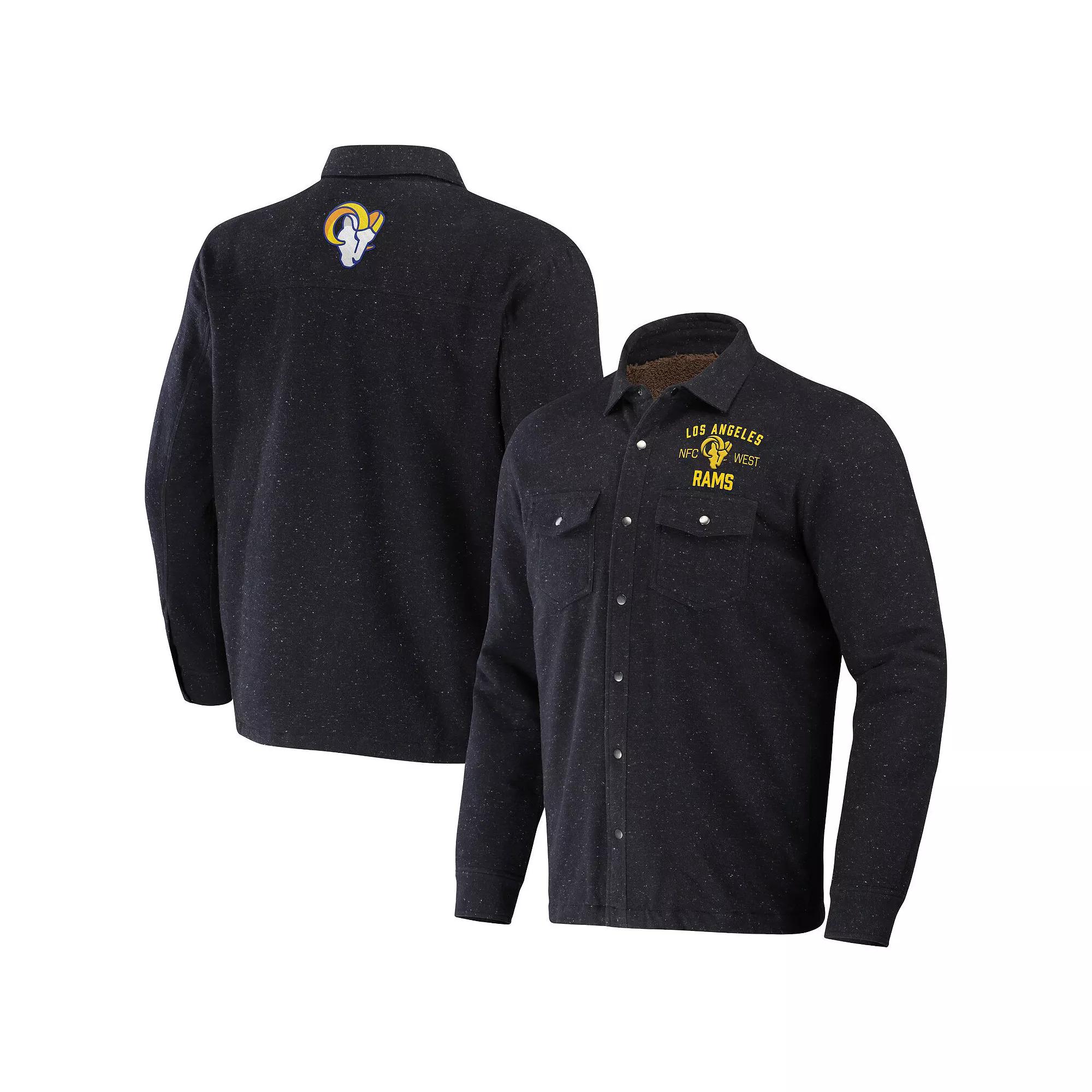 Men's NFL x Darius Rucker Collection by Fanatics Charcoal Los Angeles Rams Shacket Full-Snap Jacket,  Product Image