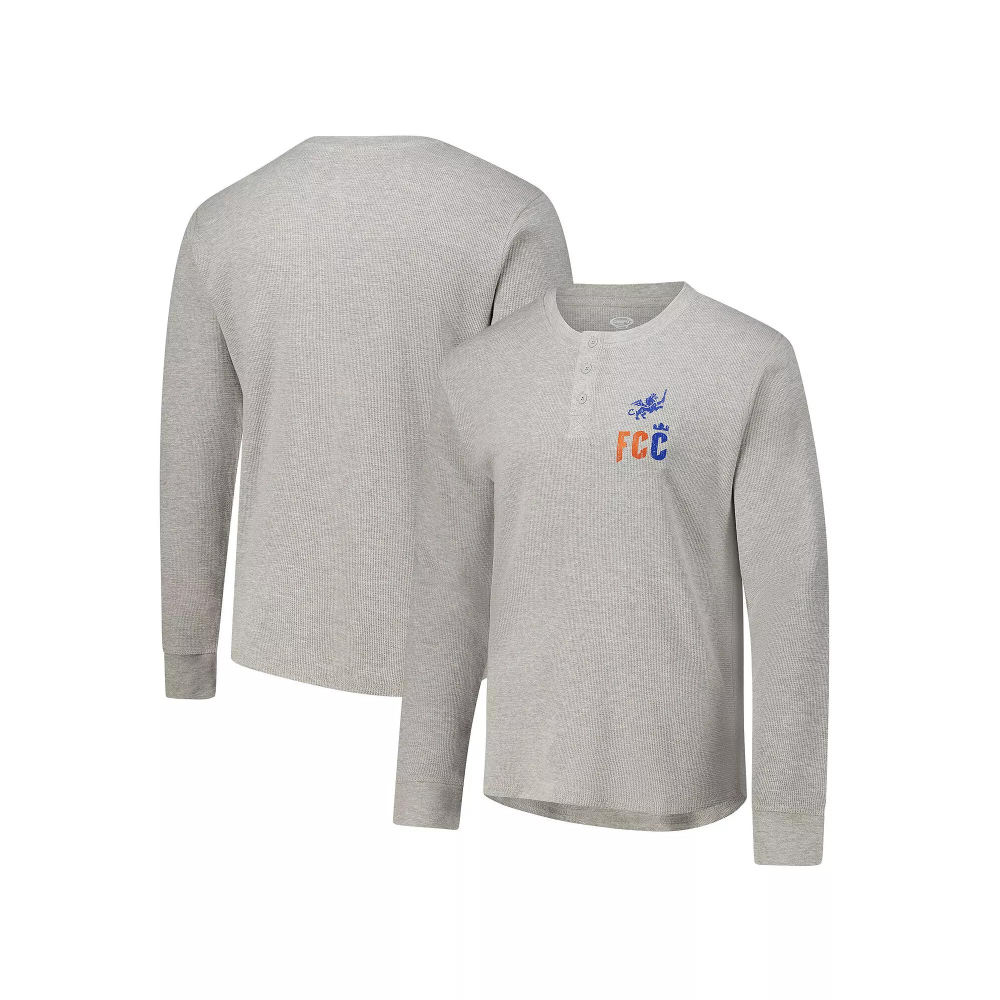 Men's Concepts Sport Gray FC Cincinnati Region Thermal Knit Henley Long Sleeve T-Shirt,  Product Image