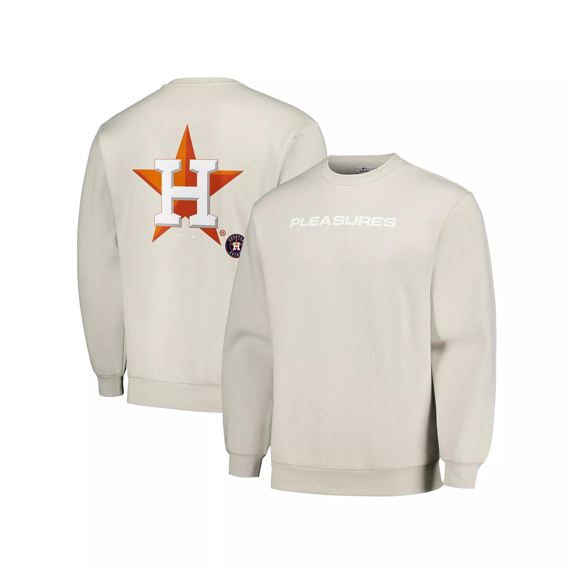 Men's PLEASURES Gray Houston Astros Ballpark Pullover Sweatshirt,  Product Image