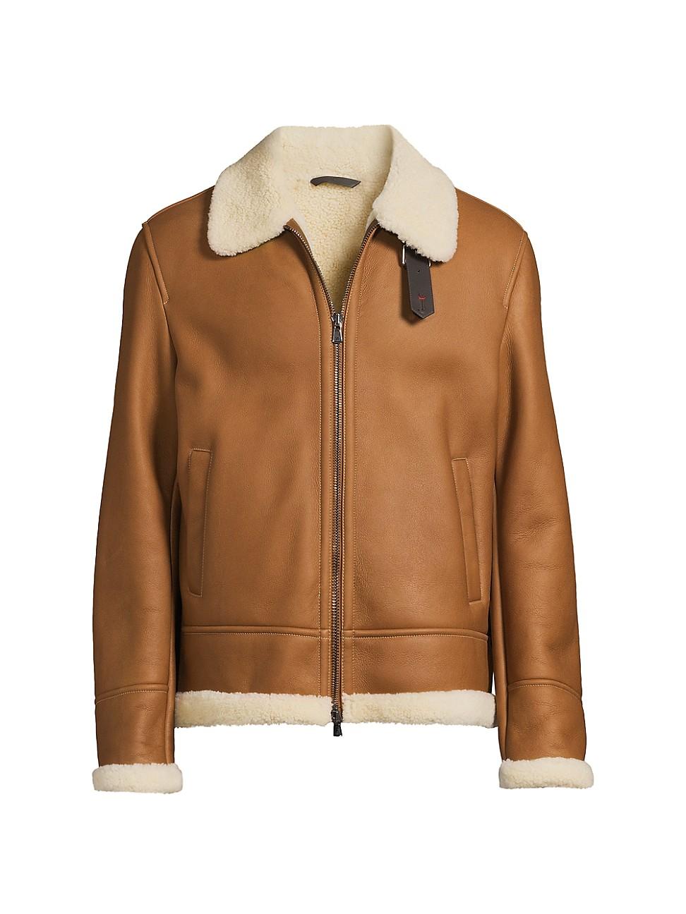 Mens Shearling Bomber Jacket Product Image