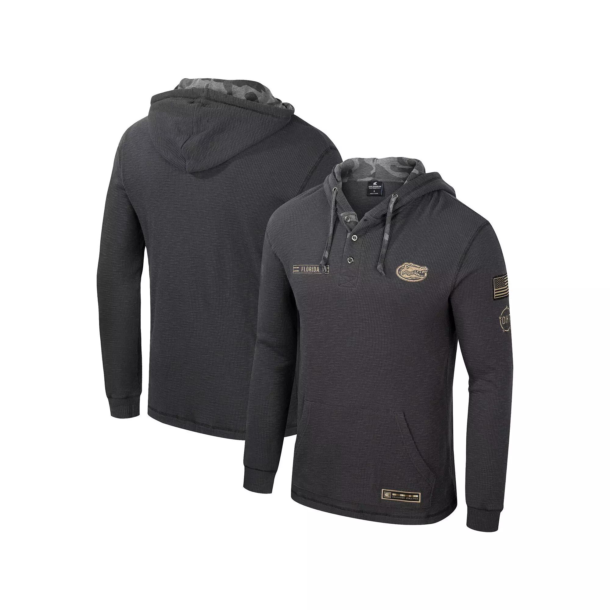 Men's Colosseum Charcoal Alabama Crimson Tide OHT Military Appreciation Henley Pullover Hoodie, Size: Medium Product Image