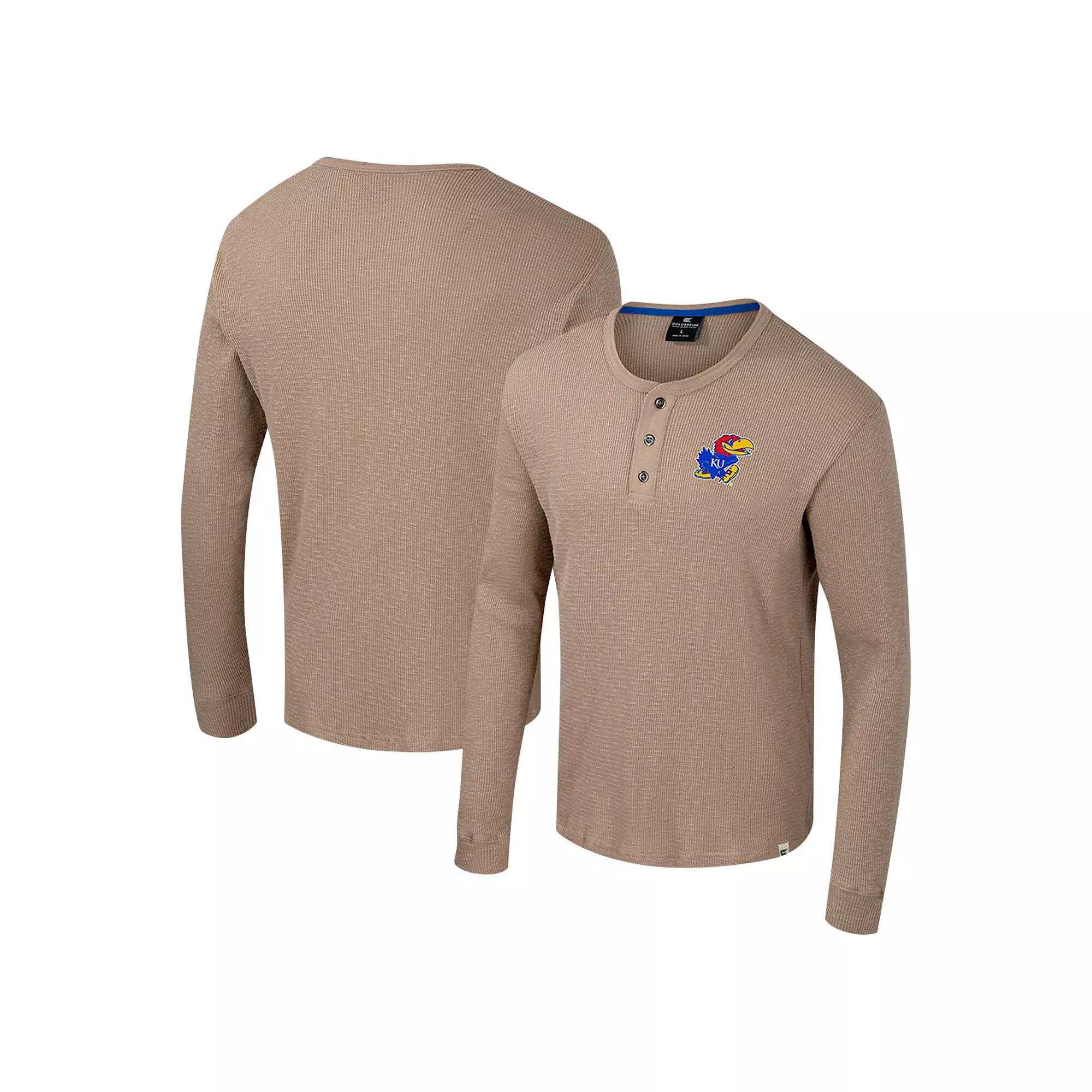 Men's Colosseum  Tan Air Force Falcons Great Outdoors Henley Long Sleeve Shirt, Size: 2XL, Afa Team Product Image