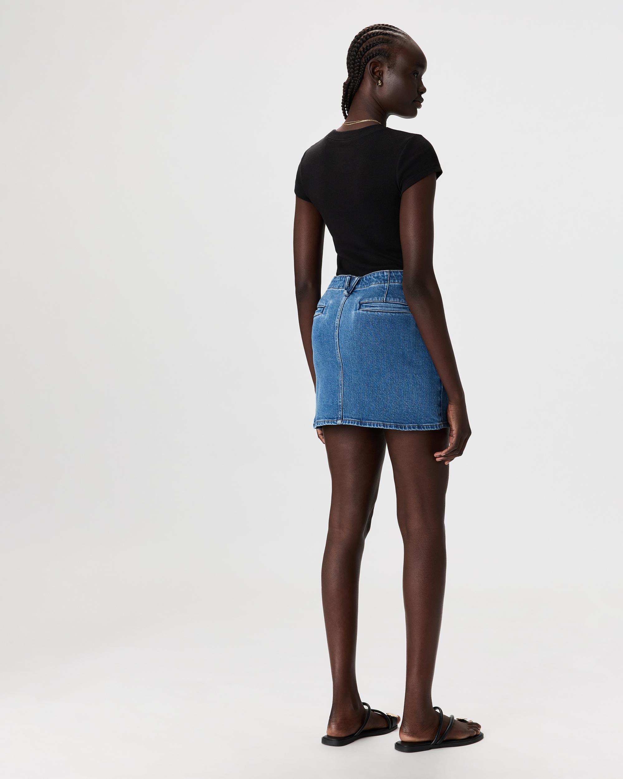 Quince | Women's Stretch Denim Mini Skirt Organic Cotton Product Image