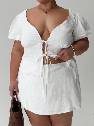 Gulliver Tie Side Mini Skort White Curve Product Image