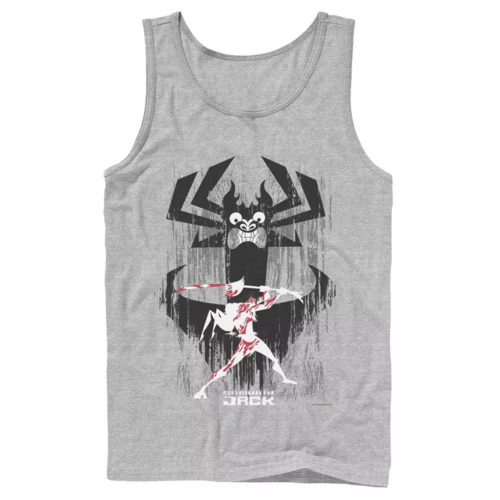 Men's Cartoon Network Samurai Jack Aku Sword Fight Splatter Tank Top,  Product Image