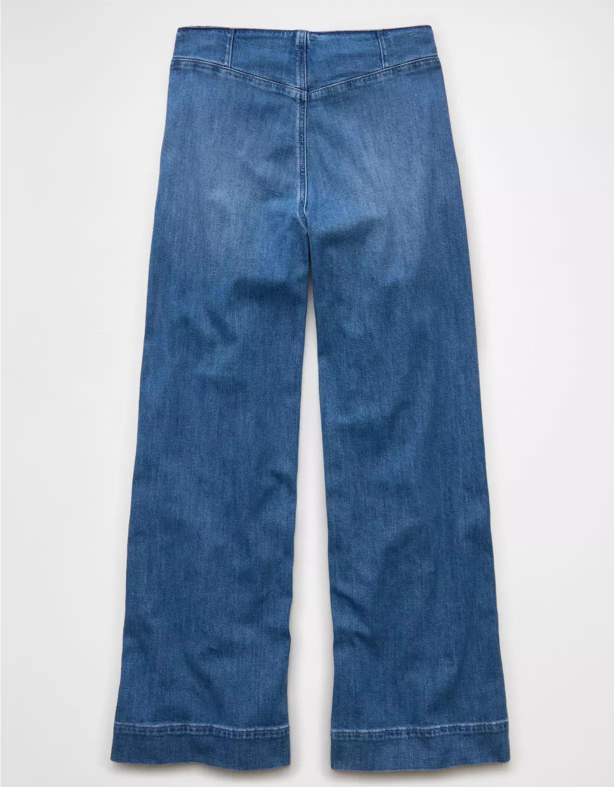 AE Dreamy Drapey Stretch Super High-Waisted Baggy Wide-Leg Jean Product Image