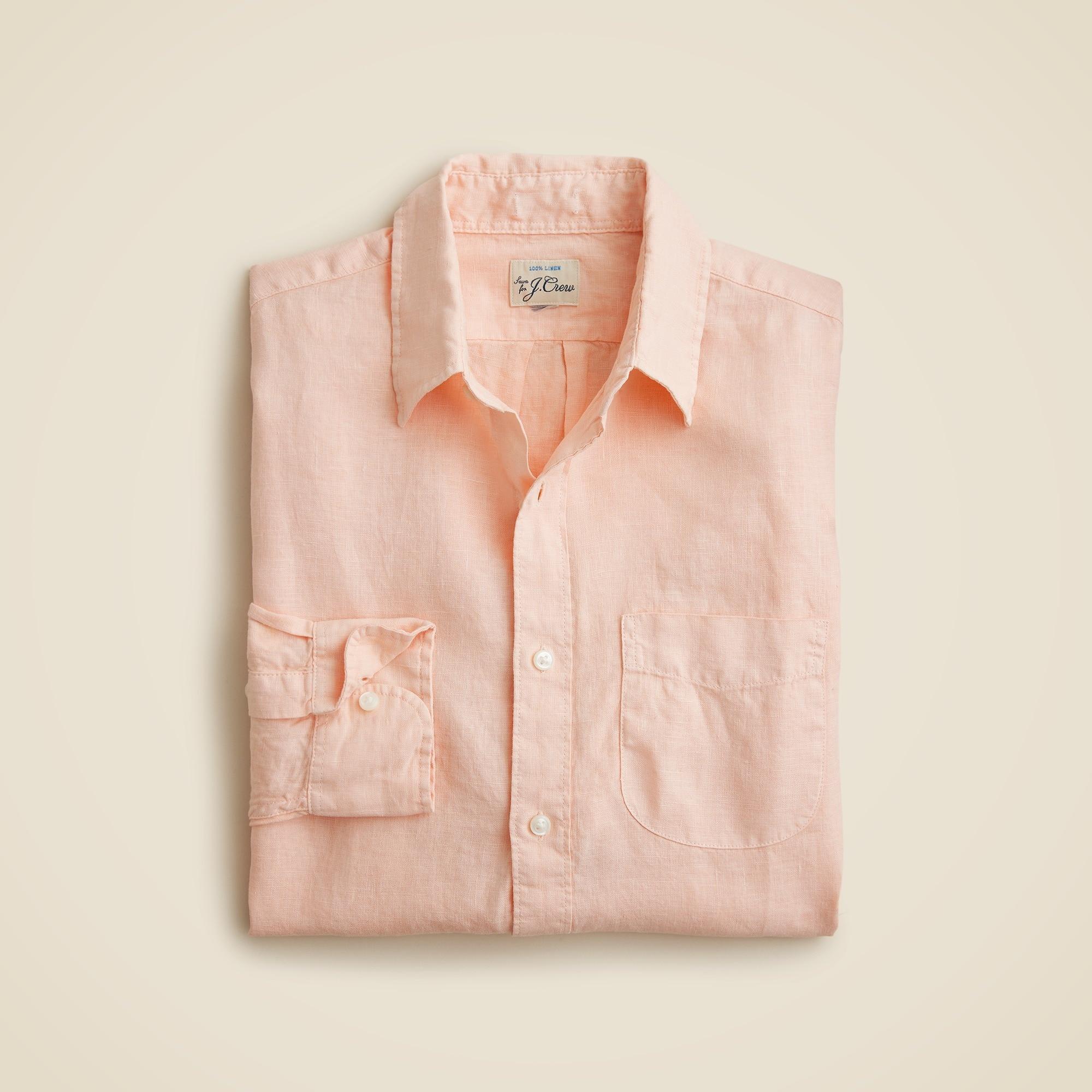 Washed linen shirt with point collar Product Image