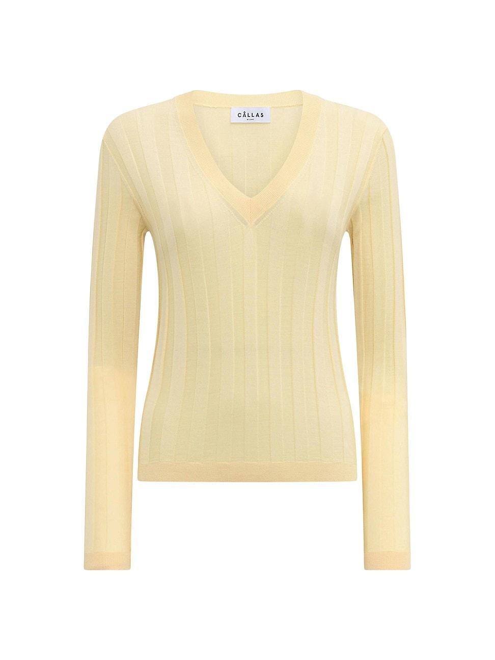Womens Rione V-Neck Rib Sweater Product Image