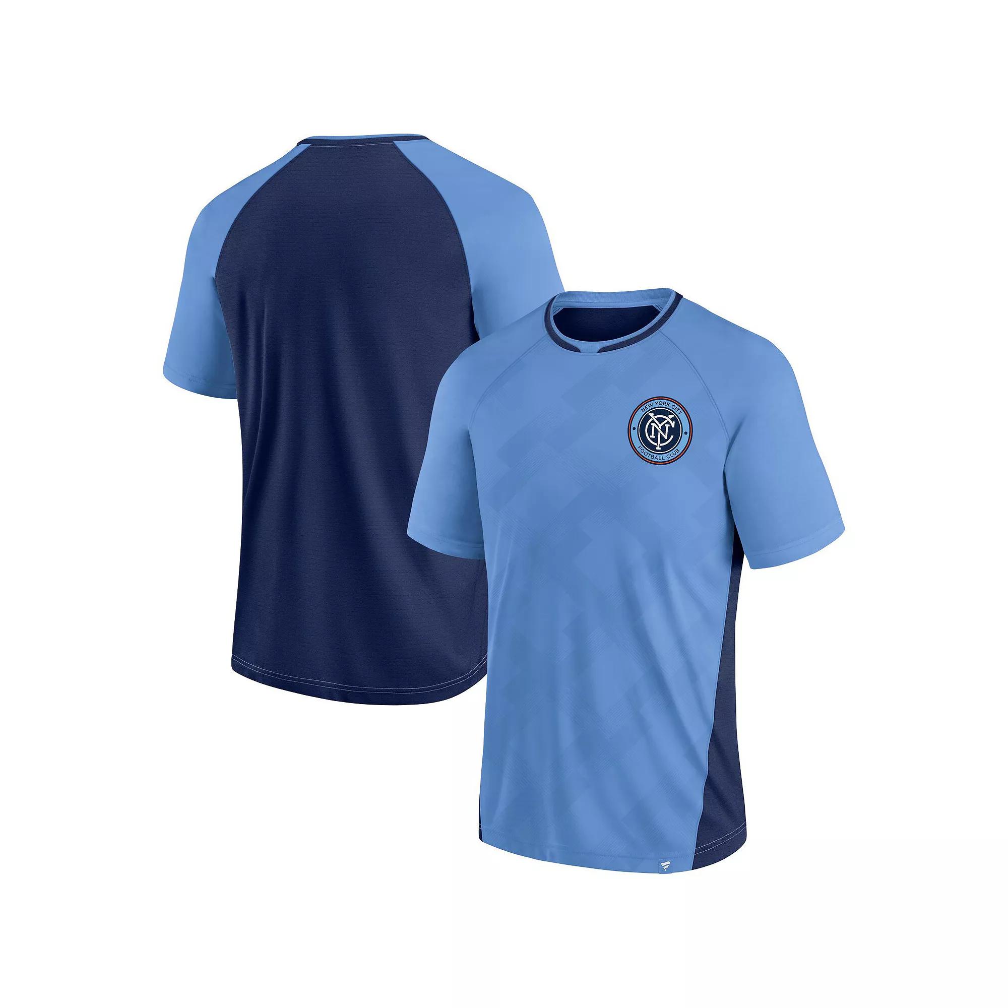 Men's Fanatics Branded Sky Blue New York City FC Attacker Raglan T-Shirt, Size: 3XL, Light Product Image
