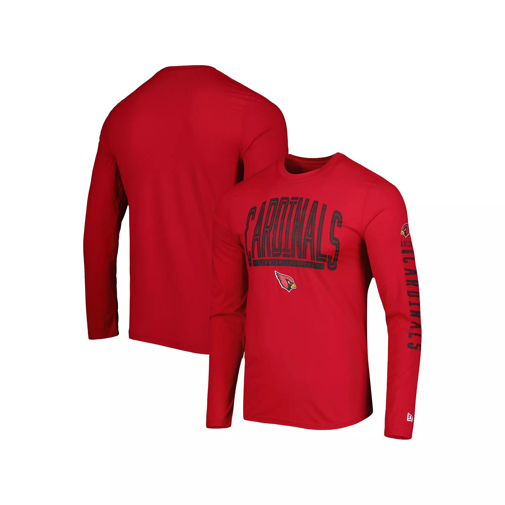 Men's New Era Cardinal Arizona Cardinals Combine Authentic Home Stadium Long Sleeve T-Shirt, Size: 2XL, Red Product Image