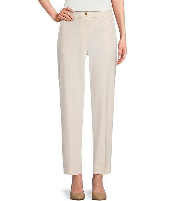 Donna Karan Woven Straight Leg Ankle Pant Product Image