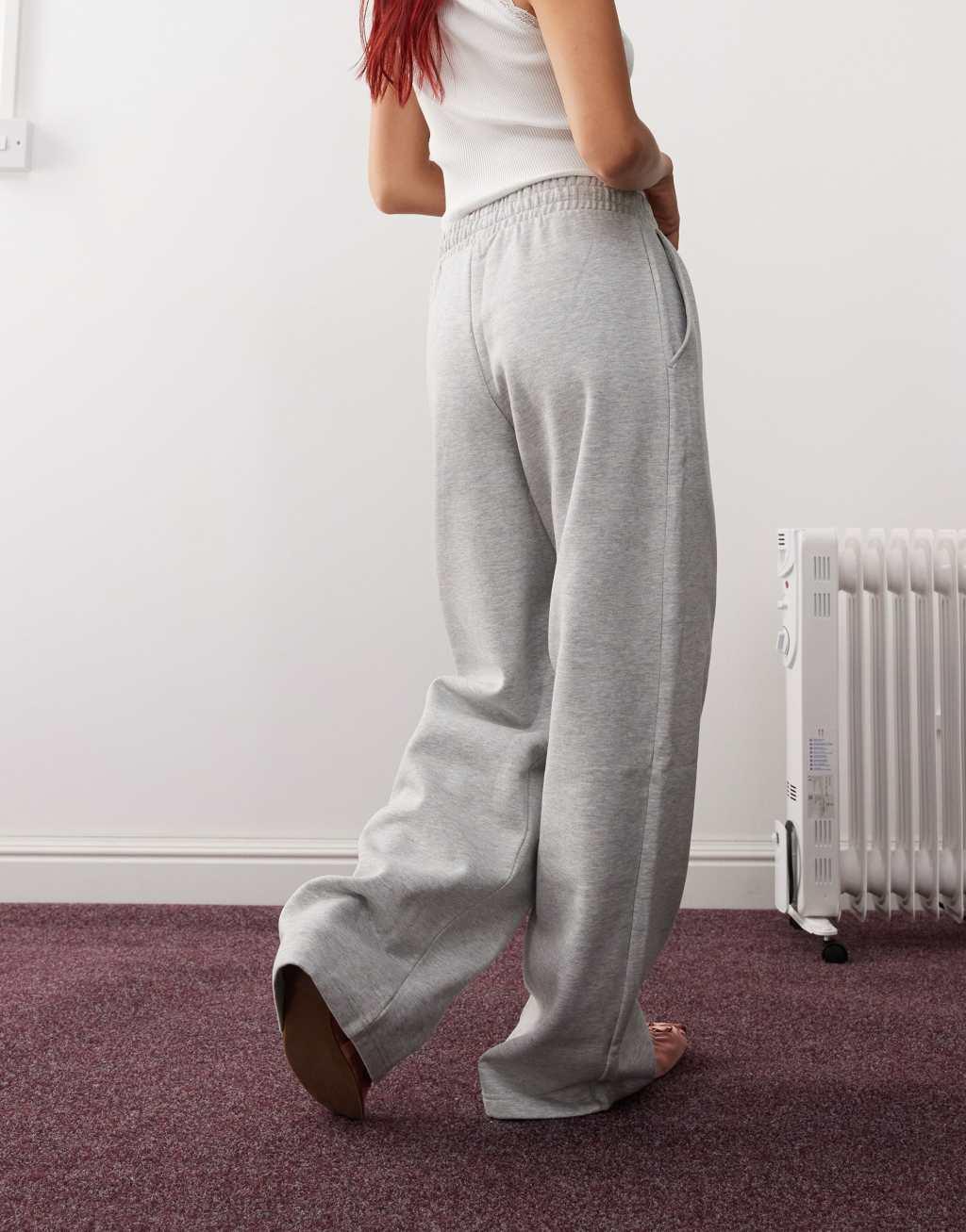 Weekday wide leg sweatpants in heather gray Product Image