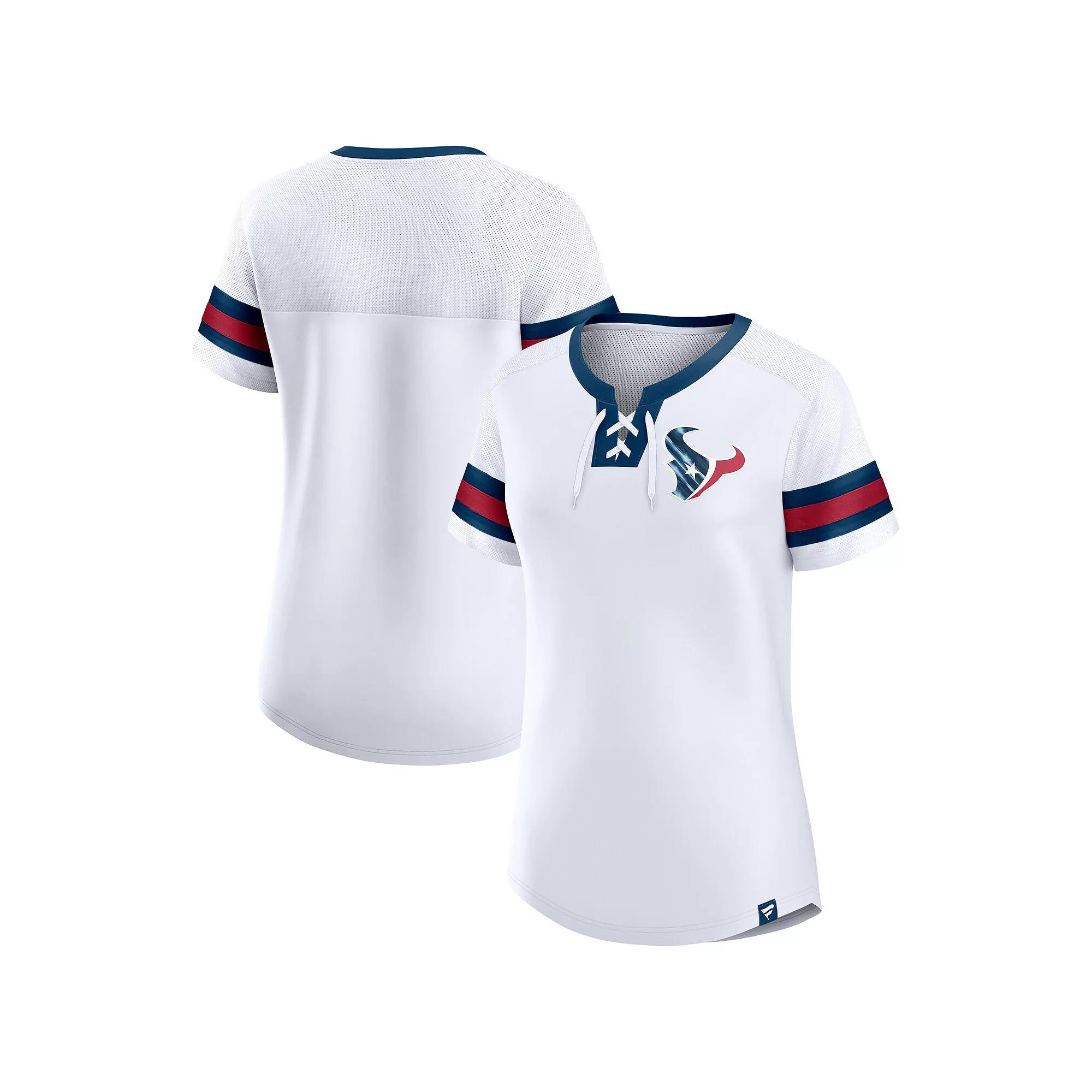 Women's Fanatics Branded White Chicago Bears Sunday Best Lace-Up T-Shirt, Size: Large Product Image