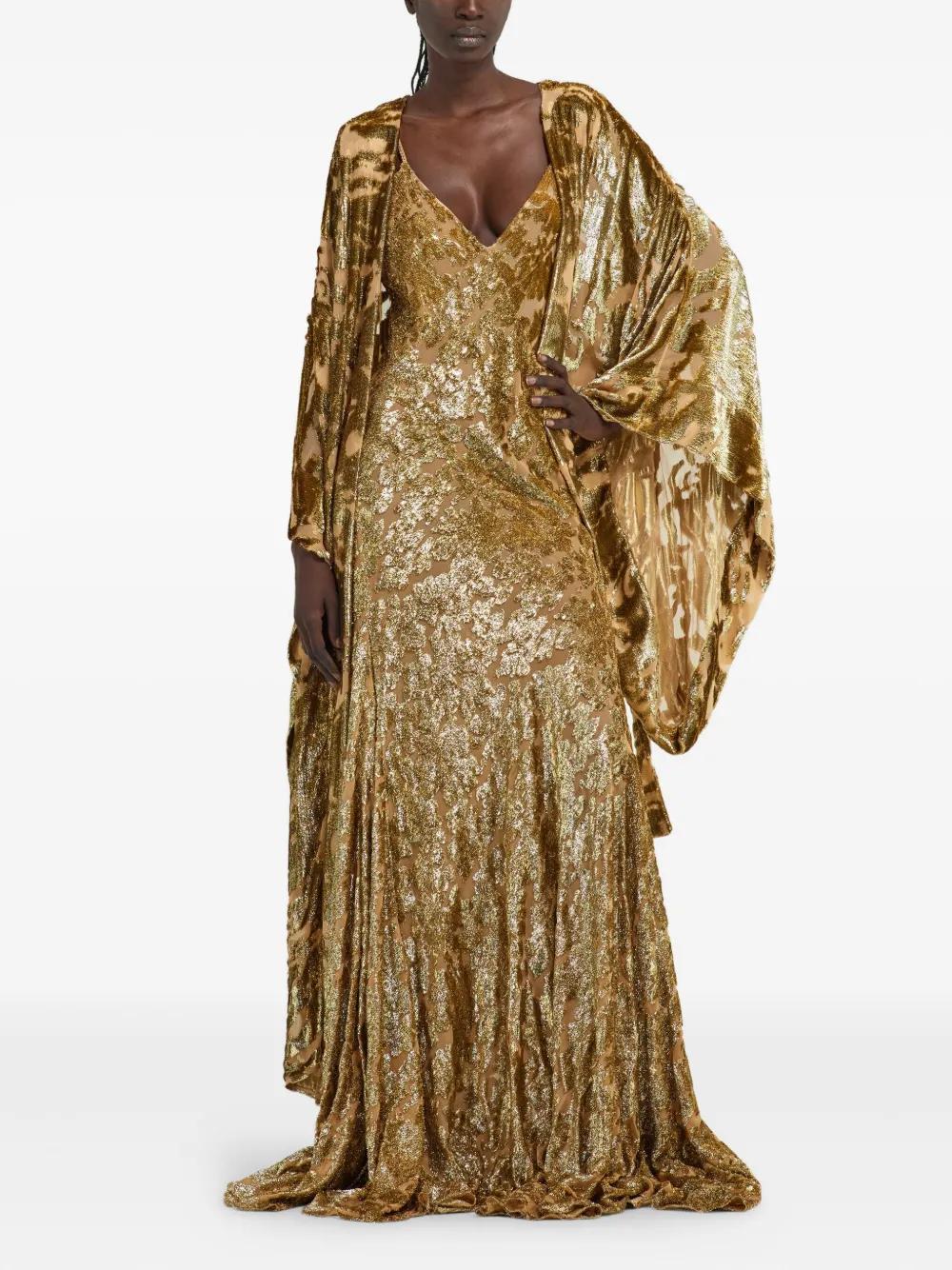 metallic-effect maxi dress Product Image