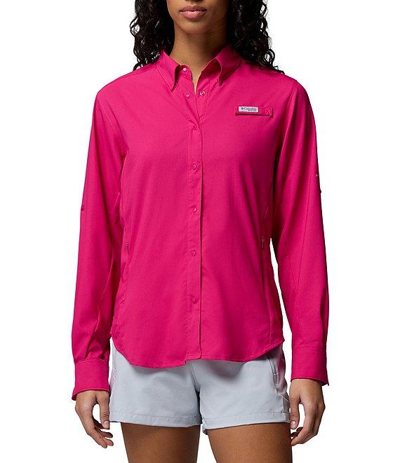 Columbia Womens Tamiami II Long Sleeve Woven Point Collar Roll-Tab Sleeves Button Front Shirt Product Image