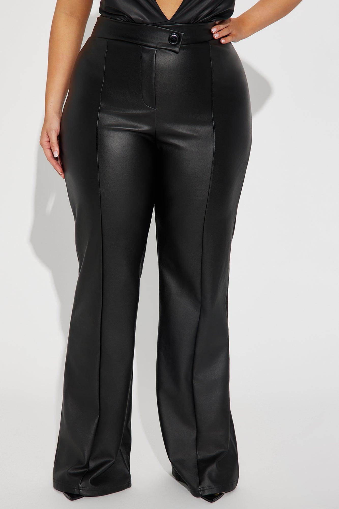 Call It Even Faux Leather Dress Pants - Black Product Image