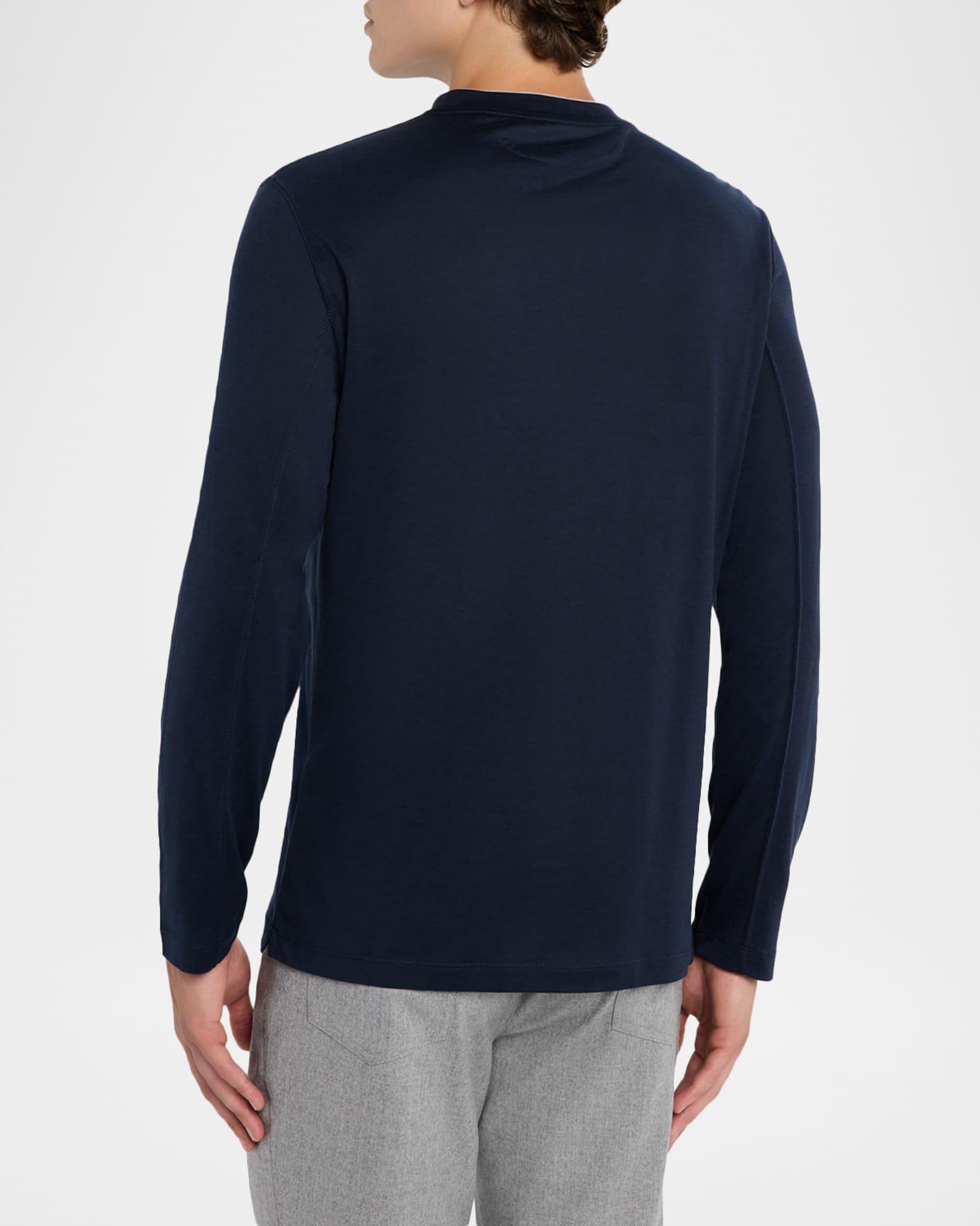 Men's Silk and Cotton Long-Sleeve T-Shirt Product Image