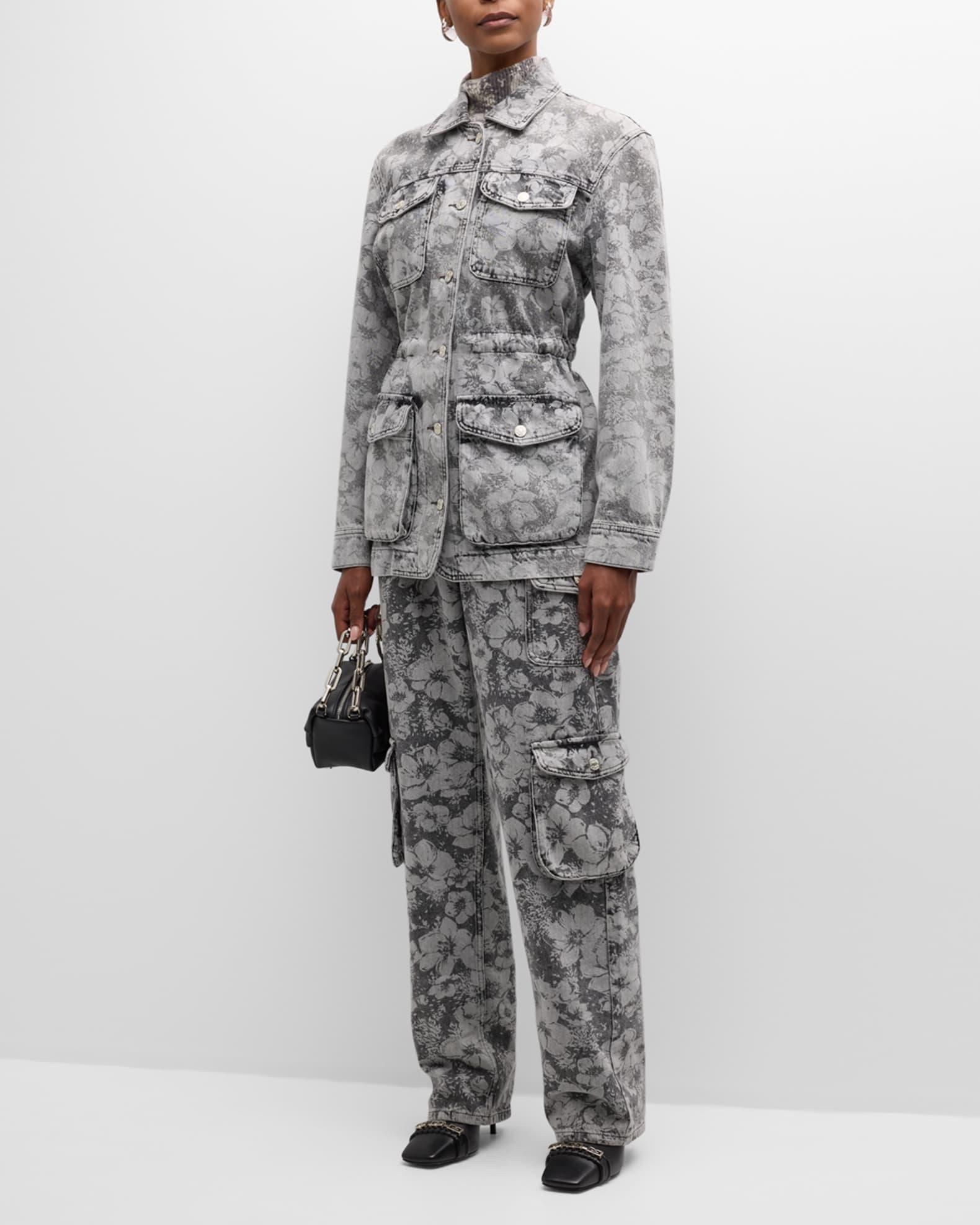 Floral Denim Cargo Jacket Product Image