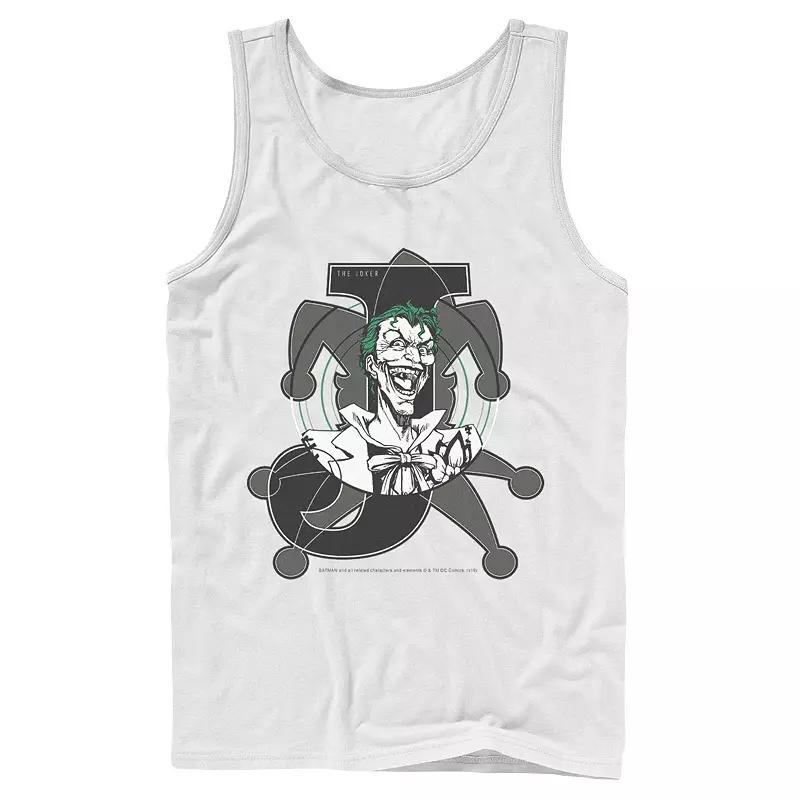 Men's DC Comics Joker Card Laughing Poster Tank Top,  Product Image