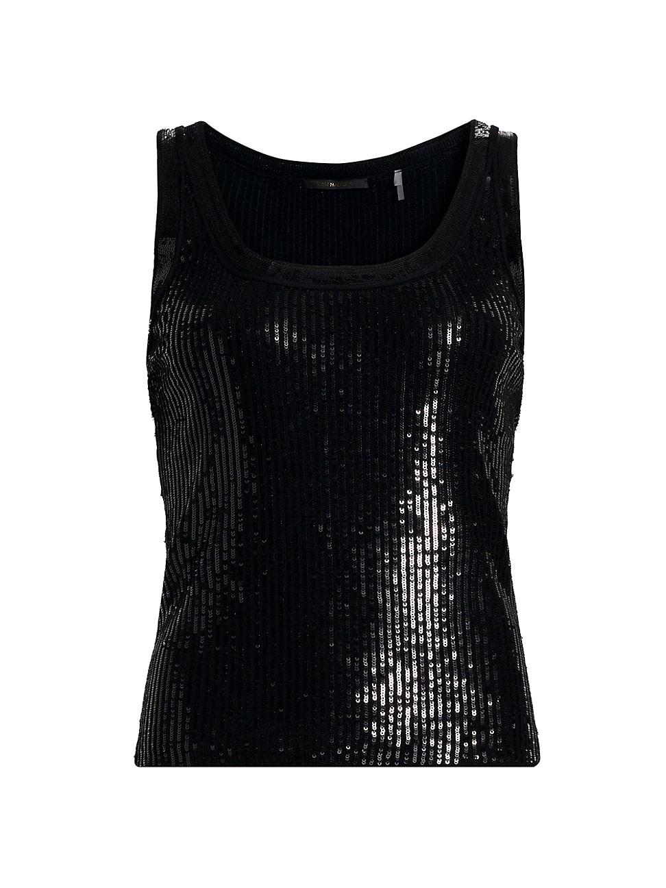 Womens Isla Sequined Wool Crop Tank Product Image