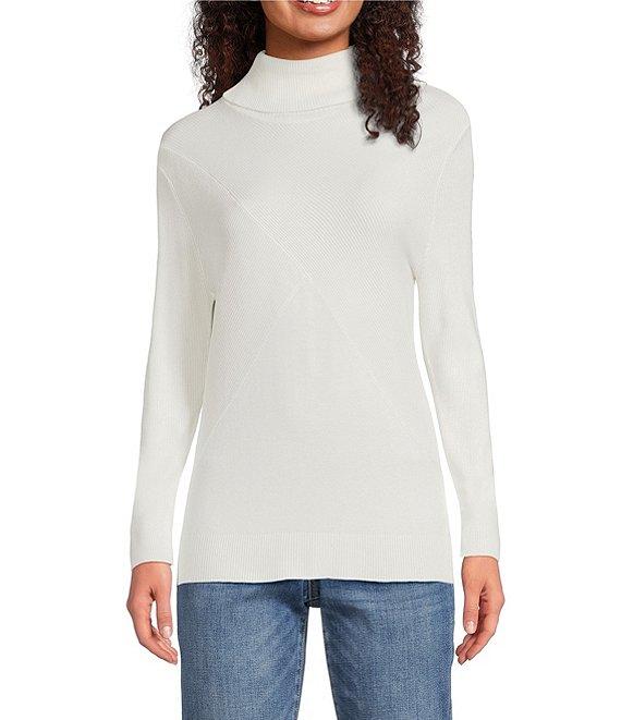 Liverpool Los Angeles Ribbed Jersey Knit Turtle Neck Long Sleeve Sweater Product Image