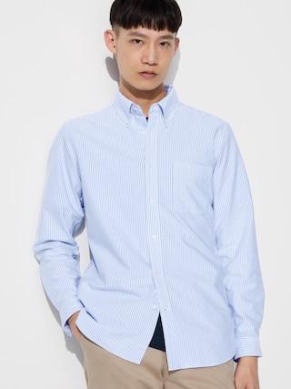 Mens Oxford Slim Shirt Striped Small UNIQLO US Product Image