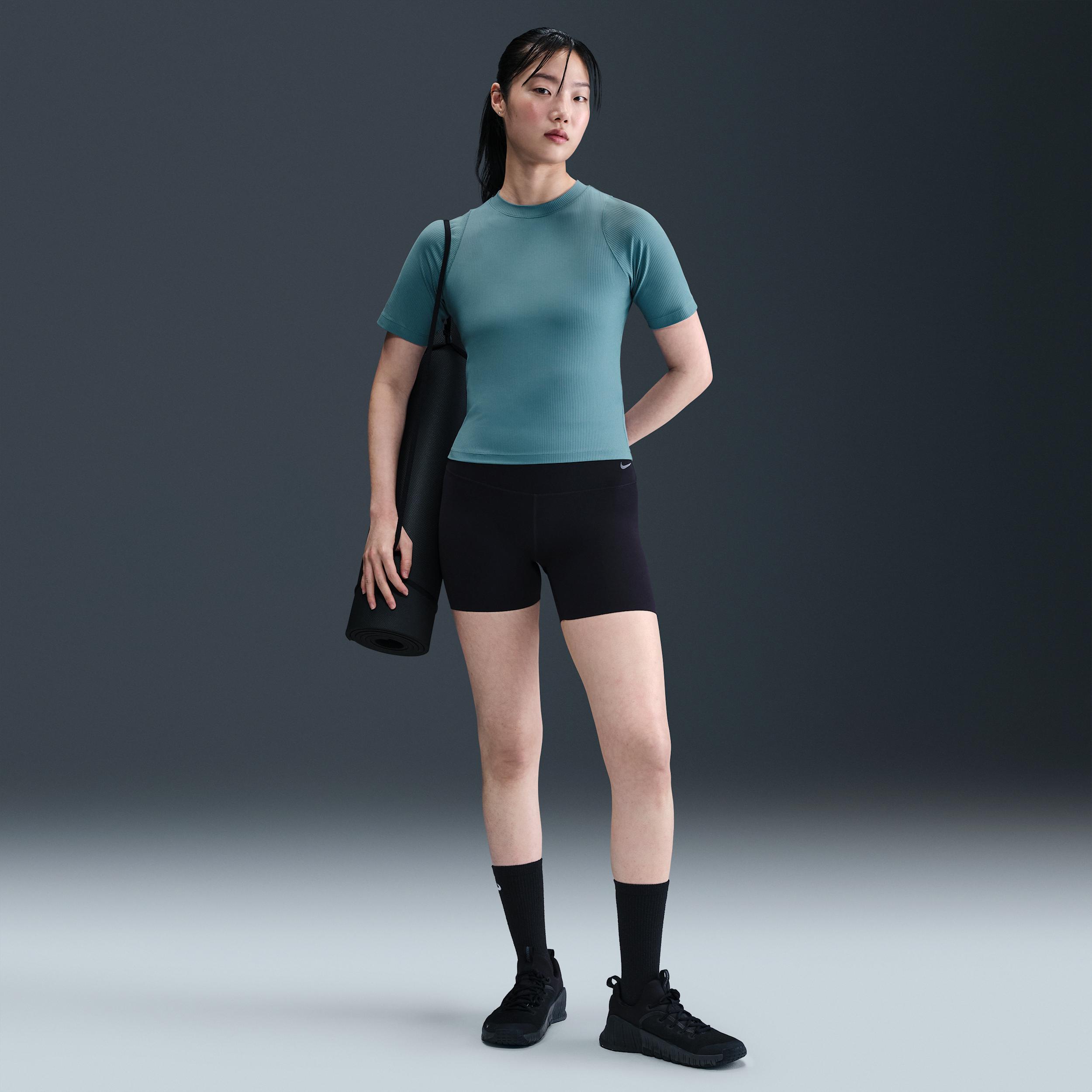 Nike Womens Zenvy Rib Dri-FIT Short-Sleeve Top | HF2772-006 Product Image