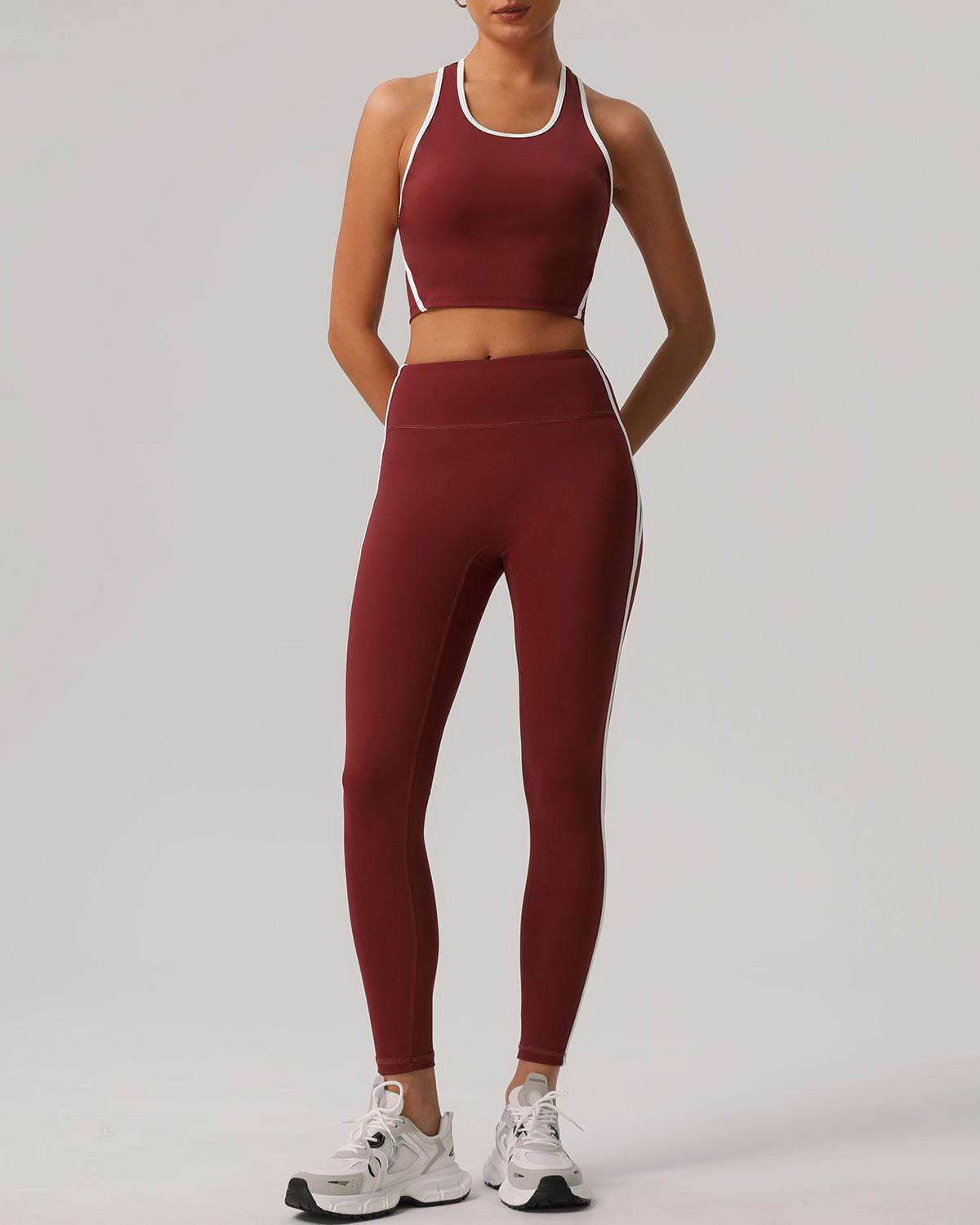 Red Scoop Neck Yoga Tank Top - Light Support Product Image