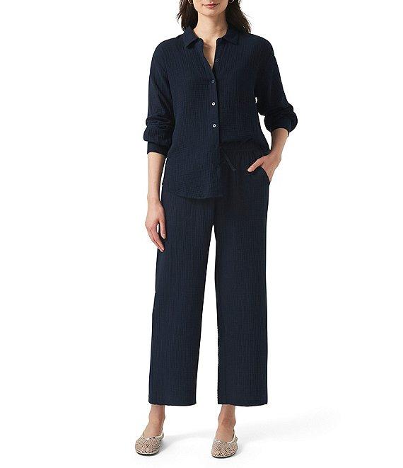 Splendid Adele Drawstring Gauze Cropped Relaxed Wide Leg Pants Product Image
