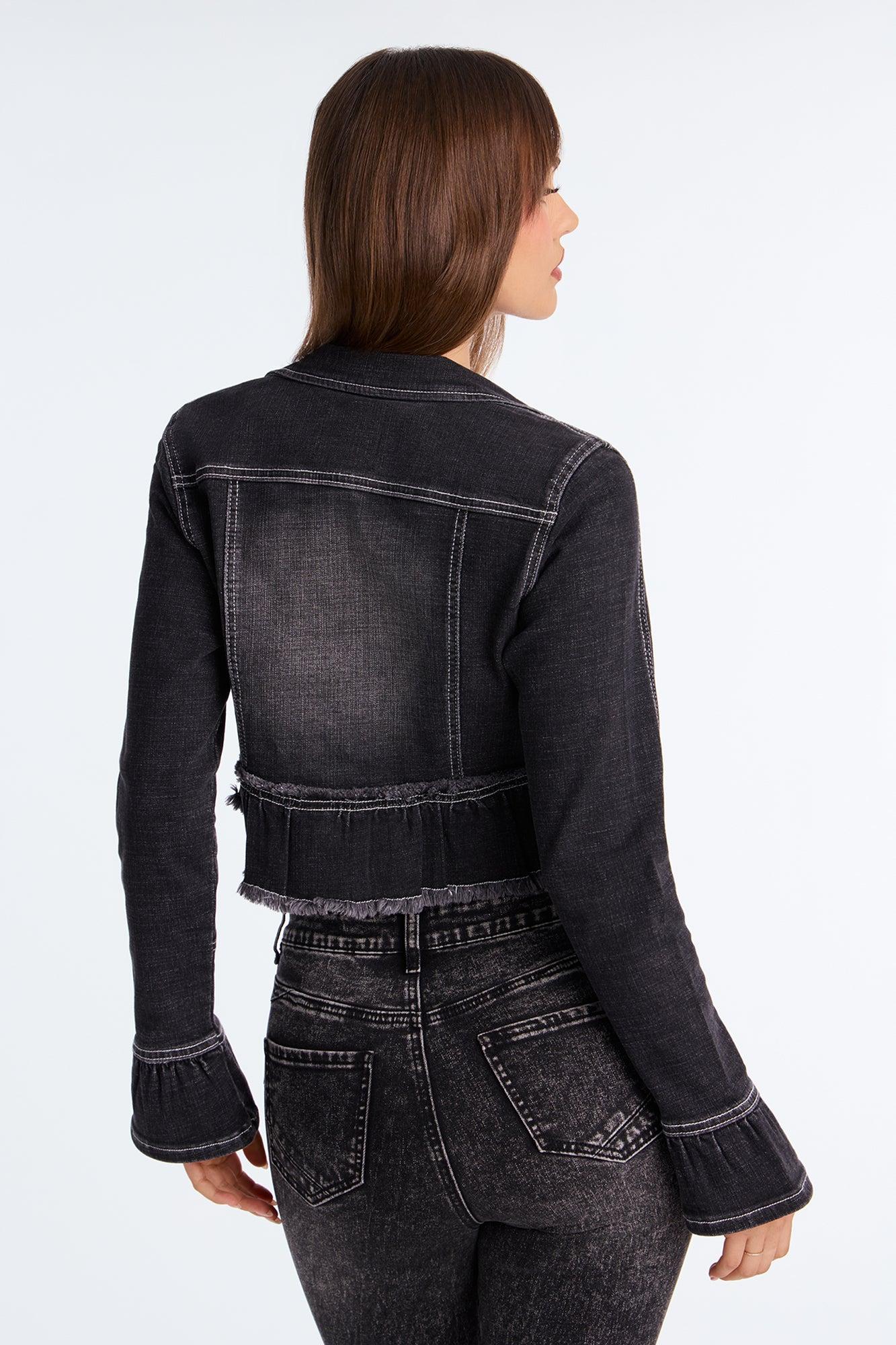 Low Fidelity Denim Blazer - Grey Female Product Image