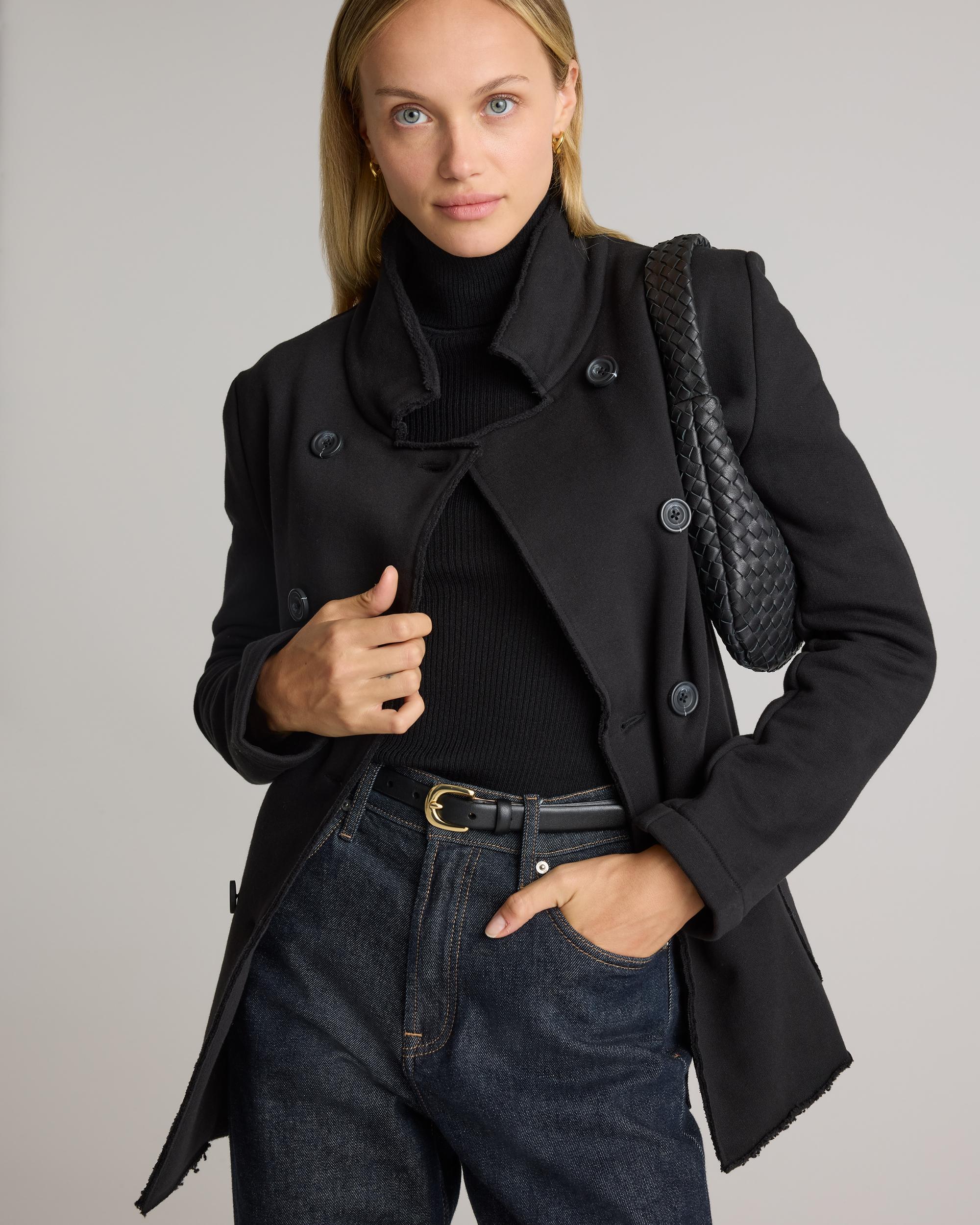 Quince | Women's French Terry Fleece Peacoat Organic Cotton Product Image