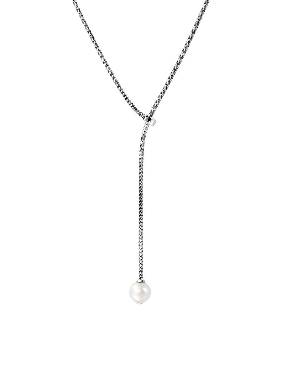 Womens JH Essentials Sterling Silver & Cultured Freshwater Pearl Lariat Necklace Product Image