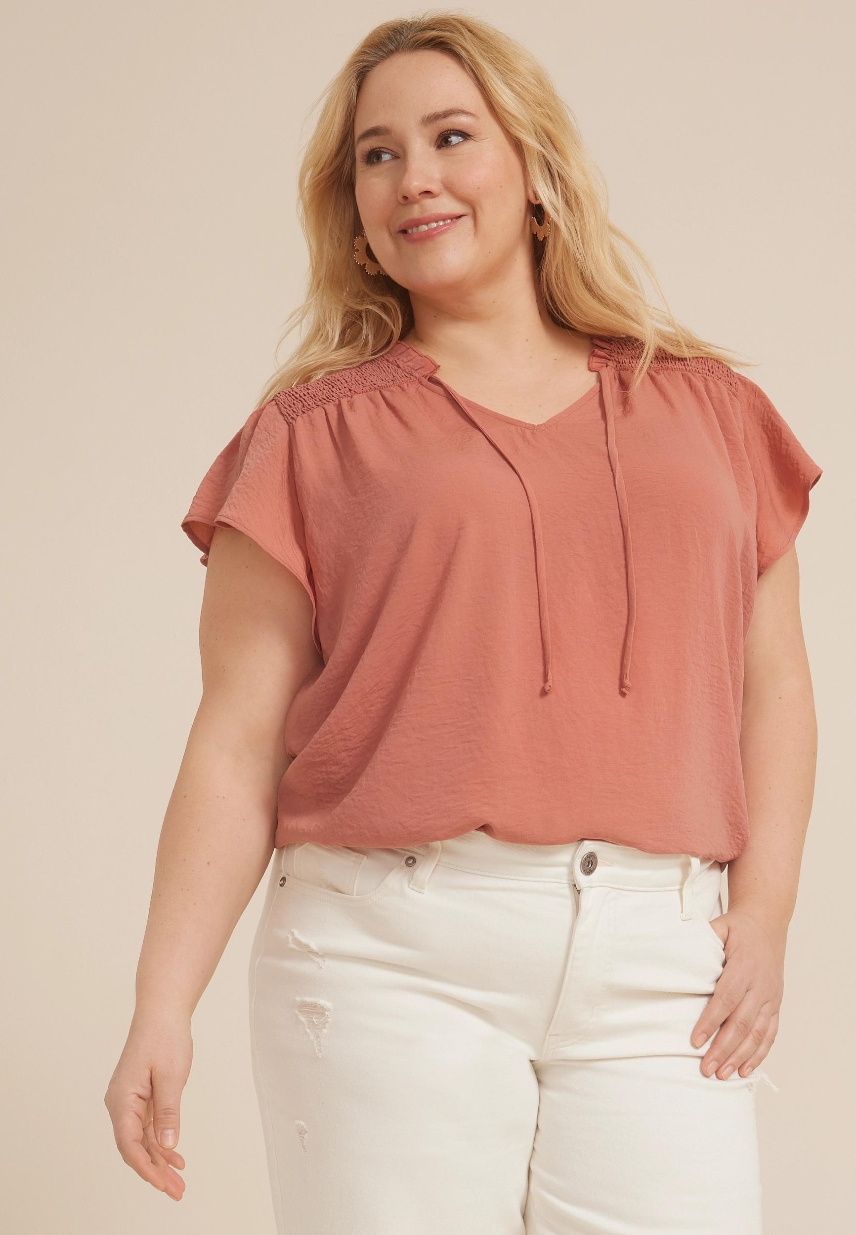 Maurices 4X Plus Size Womens Cool Crepe Blouse Product Image
