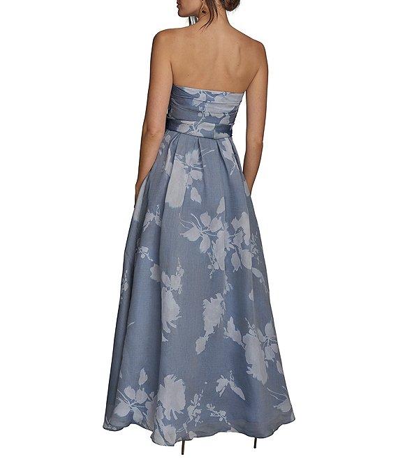 Donna Karan Organza Sweetheart Neck Strapless Tie Sash Bow Ballgown Product Image