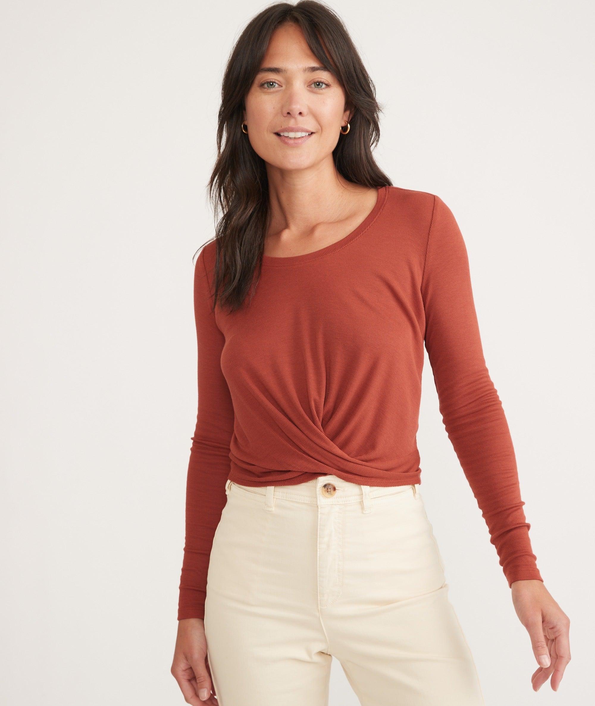 Lexi Rib Twist Front Long Sleeve Top Product Image