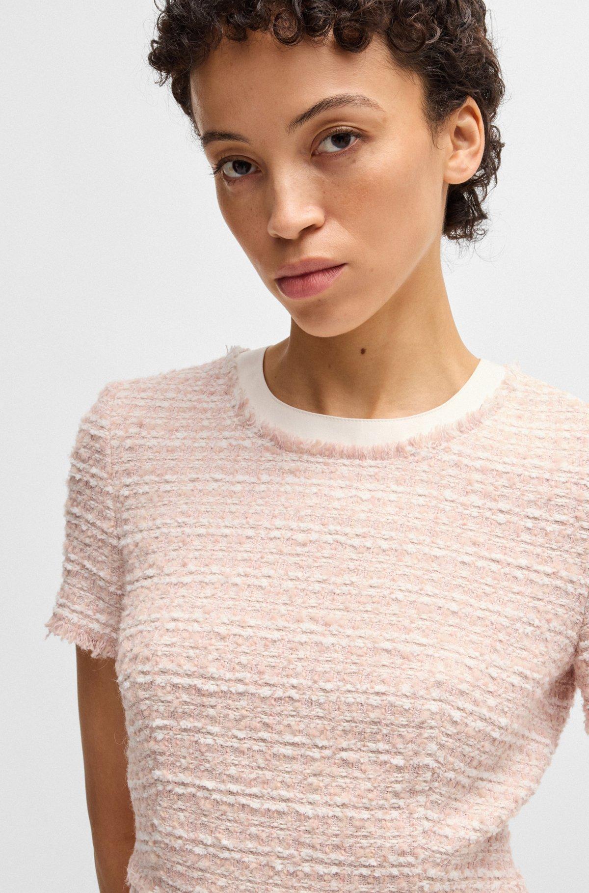 Tweed dress with stretch-cotton trims Product Image