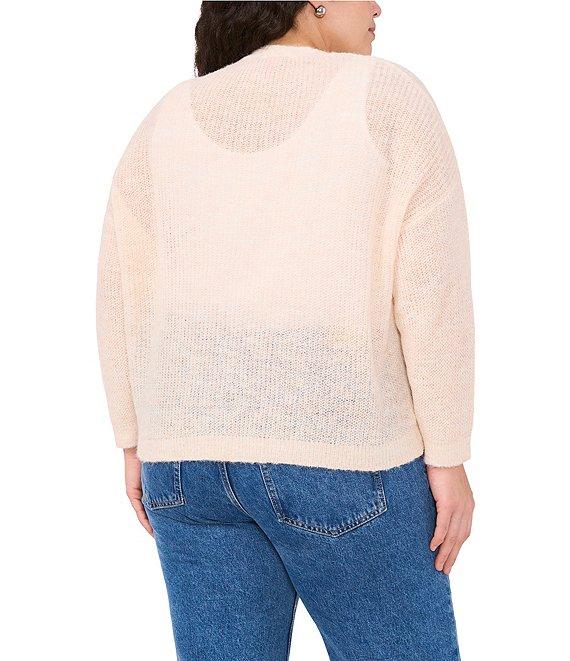 Vince Camuto Plus Size V-Neck Long Sleeve Button Front Cardigan Product Image