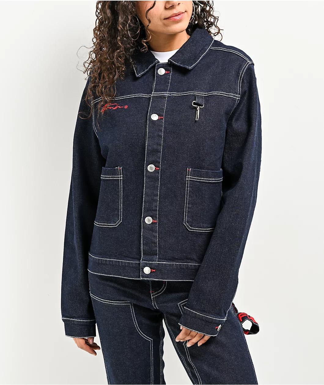 FUBU Classic Dark Blue Denim Jacket Product Image