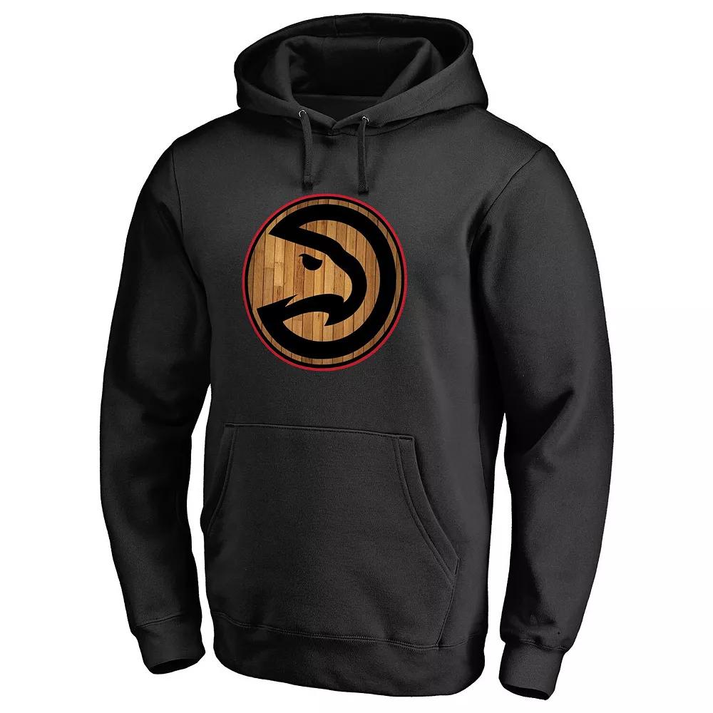 Men's Fanatics Branded Black Atlanta Hawks Hardwood Pullover Hoodie, Size: XL Product Image