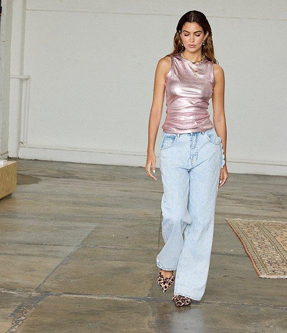 Never Fully Dressed Scallop Pocket Detail Straight Leg Jeans Product Image