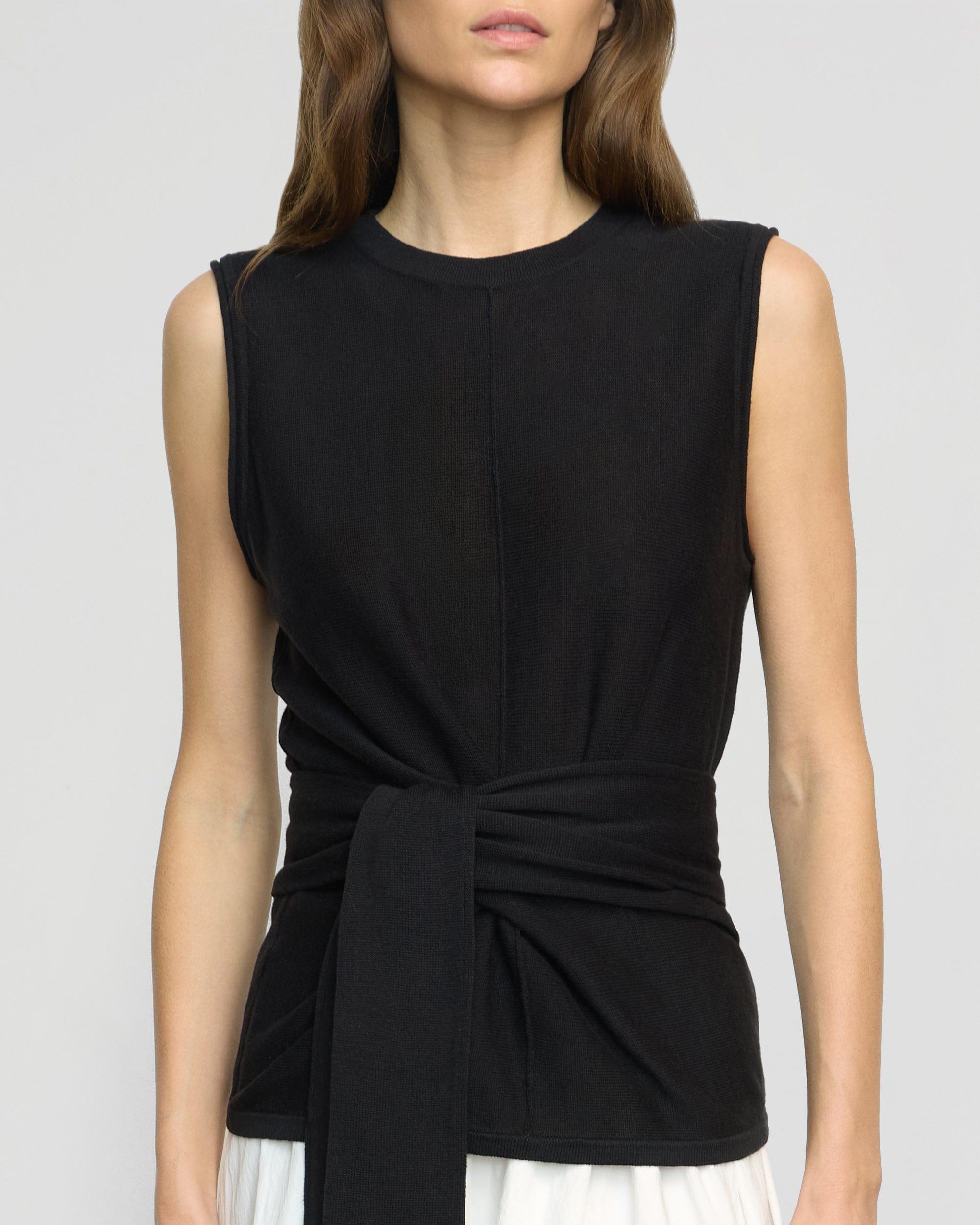 Rois Tie-Front Linen-Cotton Top Product Image