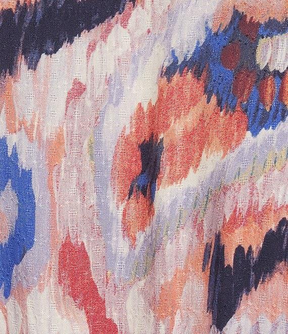 Nurture by Westbound Long Sleeve V-Neck Button Front Smocked Waist Dress Product Image