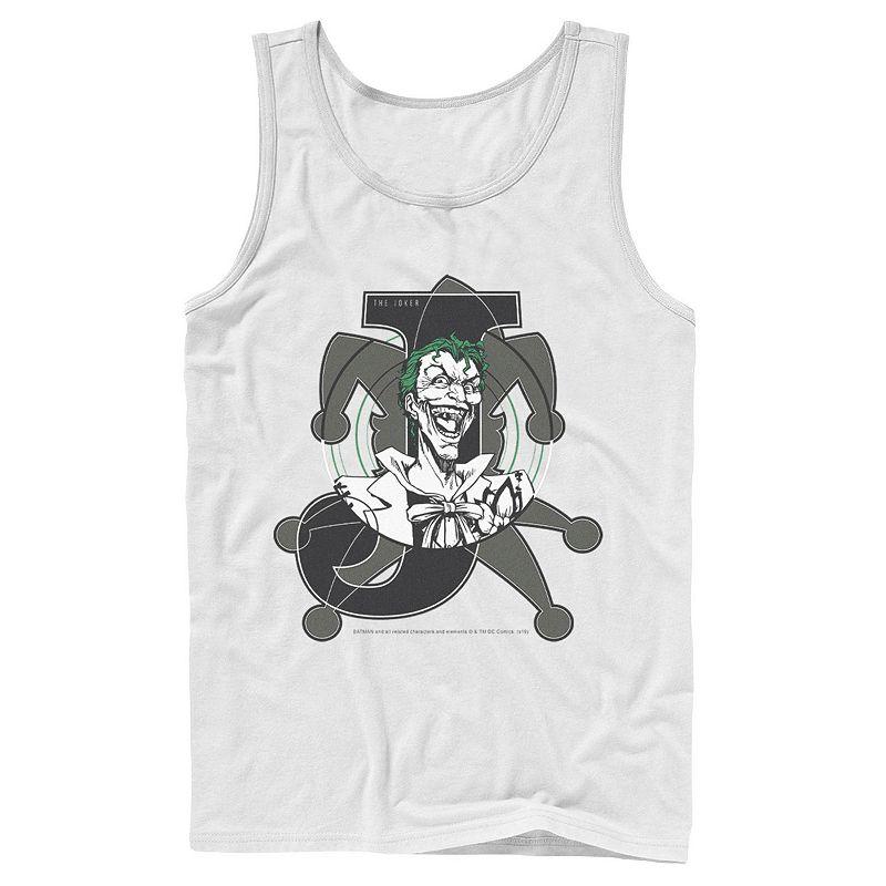 Men's DC Comics Joker Card Laughing Poster Tank Top,  Product Image