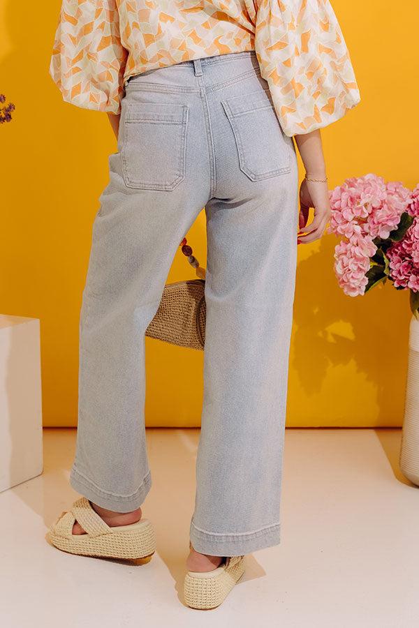 Just USA Donna High Waist Cargo Pants In Light Wash Product Image