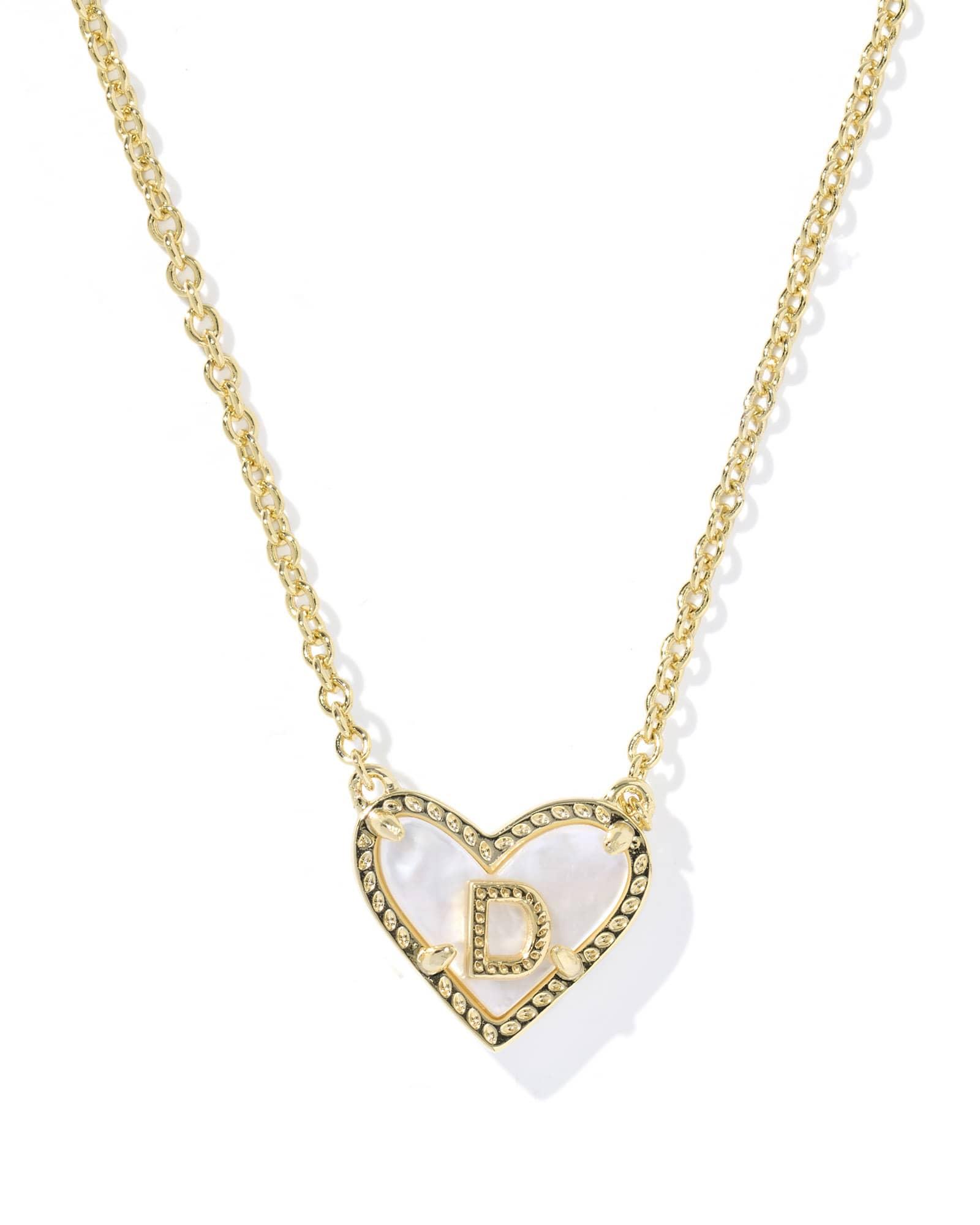 Ari Heart Letter X Gold Short Pendant Necklace Product Image