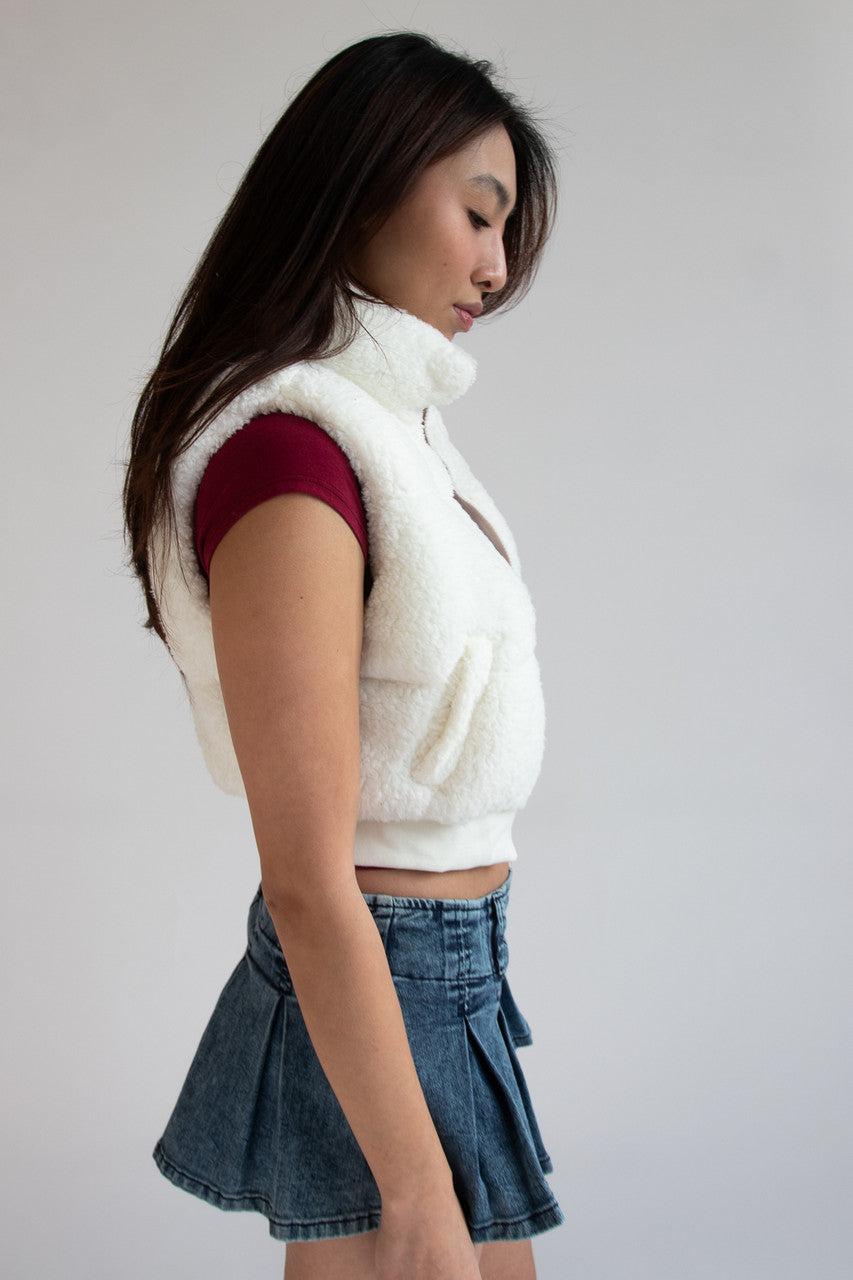 Faux Sherpa Puffer Vest Product Image