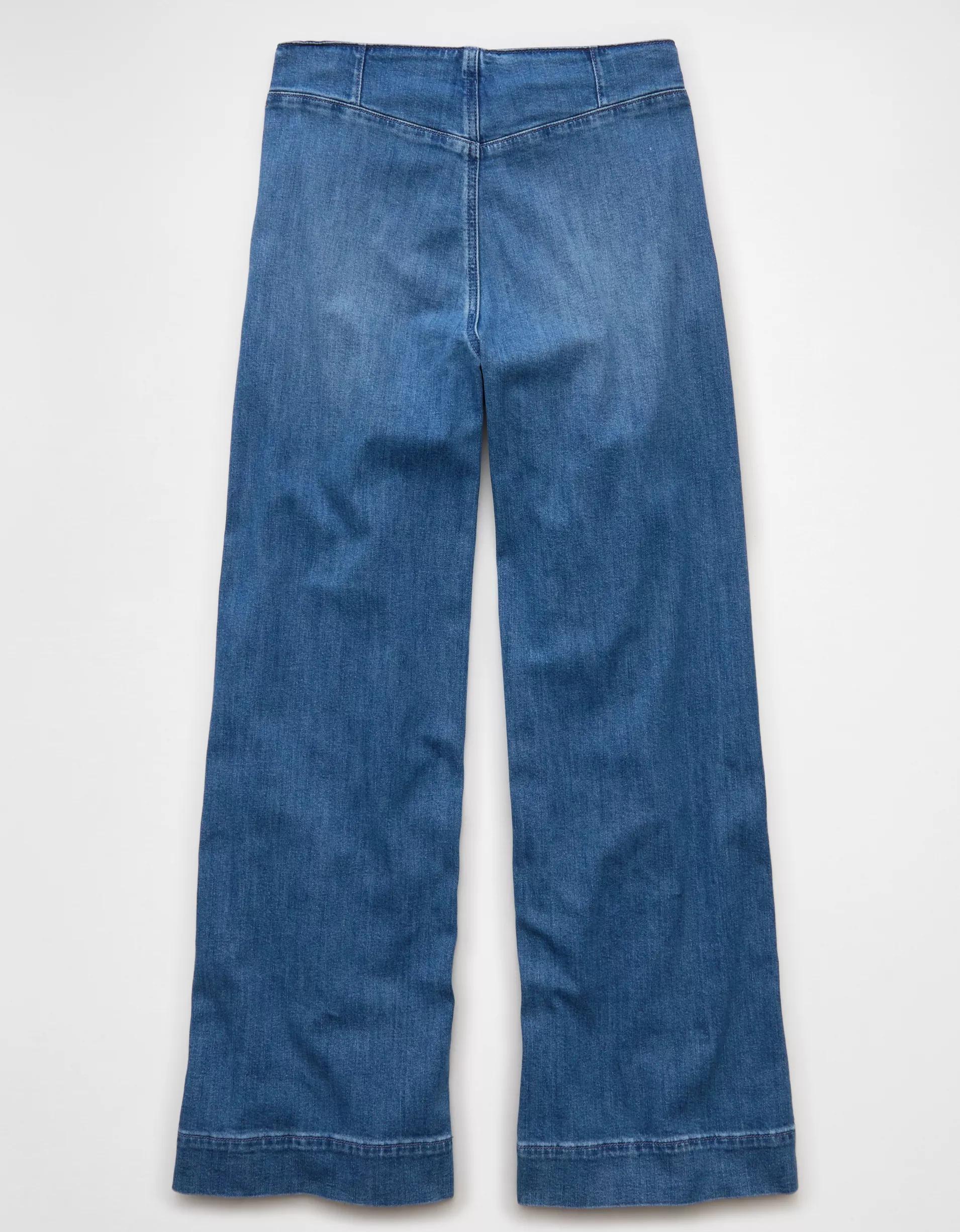 AE Dreamy Drapey Stretch Super High-Waisted Baggy Wide-Leg Jean Product Image