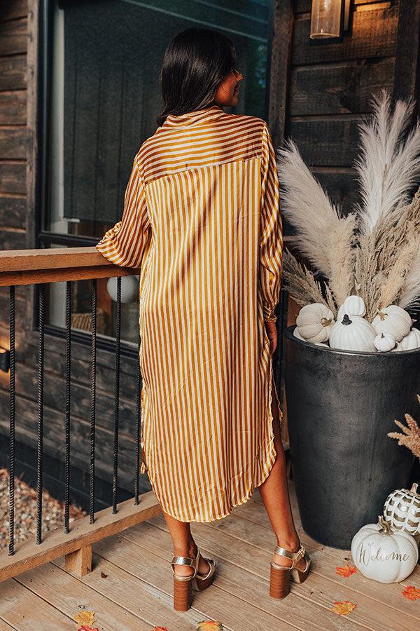 Clean Slate Stripe Midi In Mustard Product Image