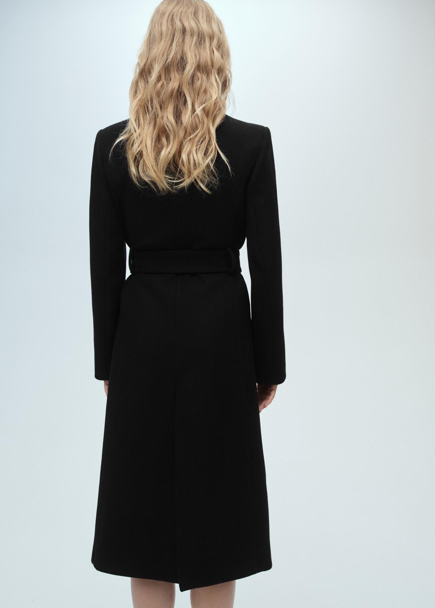 Woollen coat with belt - Women | MANGO USA Product Image